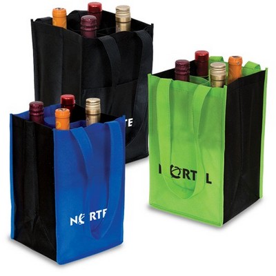 Non-woven 4-bottle Wine Tote Bag