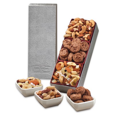 Silver Snack Trio Gift Box w/Western Trail Mix