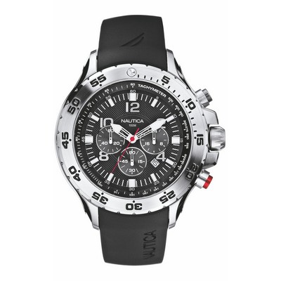 Nautica® Men's Black NST Stainless Steel Resin Watch