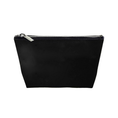 Trapezoid Leatherette Zipper Cosmetic Bag