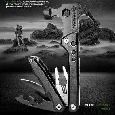 Multifunction Foldable Pocket Outdoor Survival Camping Safety Tool Hammer With Pliers