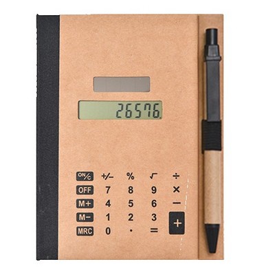 Recycled Solar Calculator with Pen, Note Pad, Sticky Notes