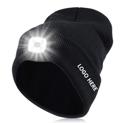 Unisex LED Headlamp Beanie Knitted Hat