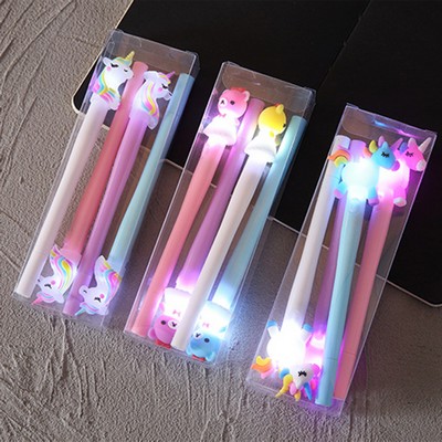 Cute 4pcs Creative Box LED Light Pen Set