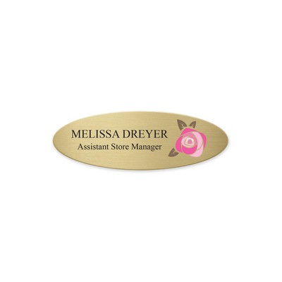 Printed Oval Metal Name Badge Magnet Fastener - Thin Oval (TO) 2.75" x 0.95"