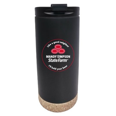 16 Oz. Tucson Matte Black Vacuum Insulated Stainless Steel Double Wall Travel Mug