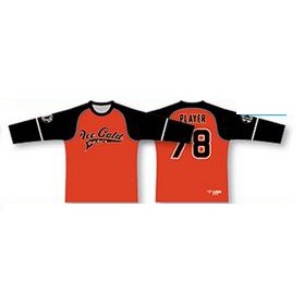 Two Toned 3/4 Sleeve Baseball Jersey w/Single Striped Sleeves