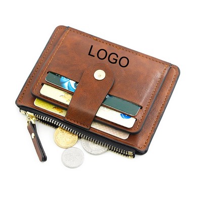 Retro Leather Business Card Holder Wallet