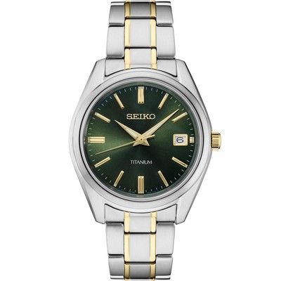 Seiko Men's Essential Two Tone Watch w/Green Dial