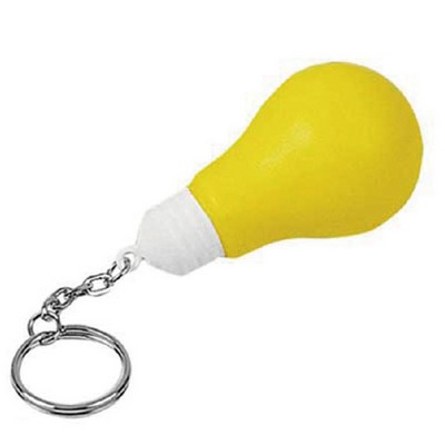 Light Bulb Shaped Stress Ball w/Keychain