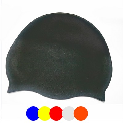 MOQ 50 PCS Unisex Adult Silicone Swim Cap Waterproof Swimming Hat