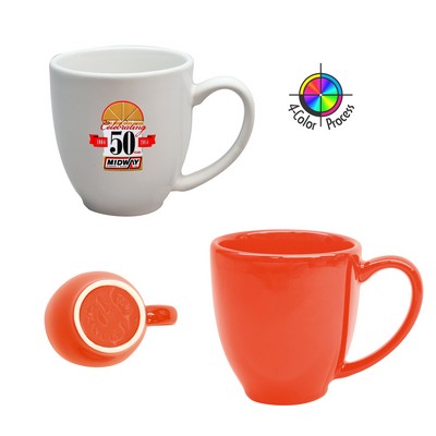 16 Oz. Vitrified Orange Bistro Mug (Four Color Process)