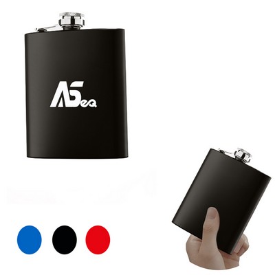 8 Oz Black Hip Flask