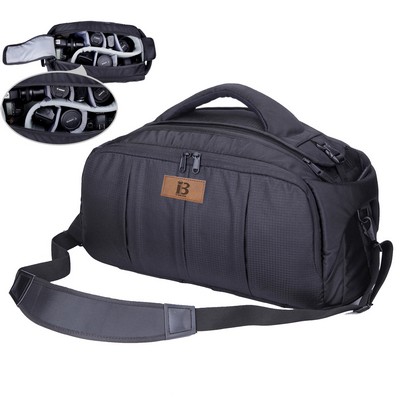 Nylon DSLR Camera Waterproof Gadget Black Duffel Bag