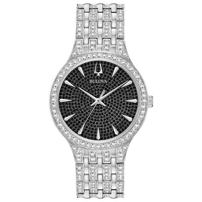 Bulova® Phantom Collection Men's Crystal Watch w/Black Dial