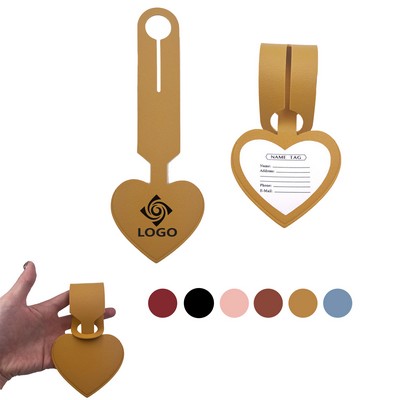 Heart Luggage Tag PU Leather