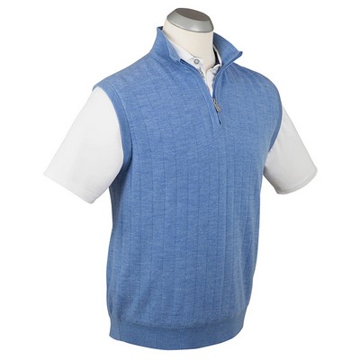 Bobby Jones Signature Merino Lined 1/4 Zip Mock Neck Wind Vest