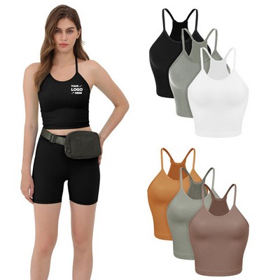 Women's Rib-Knit Camisole Crop Tank Tops