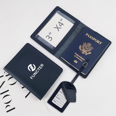 Soft Leather Passport Cover Luggage Tag Package Set Travel Suits Passport Holder Luxury Cruise Trip