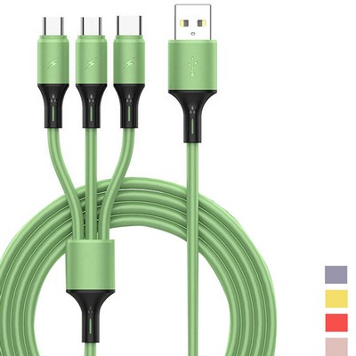 3-in-1 Liquid Silicone Gel Mobile Charging Cable