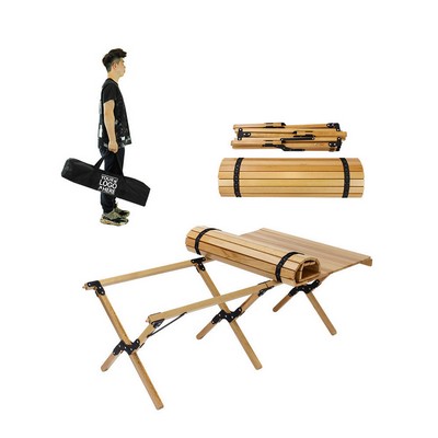 Portable Folding Wood Camping Table