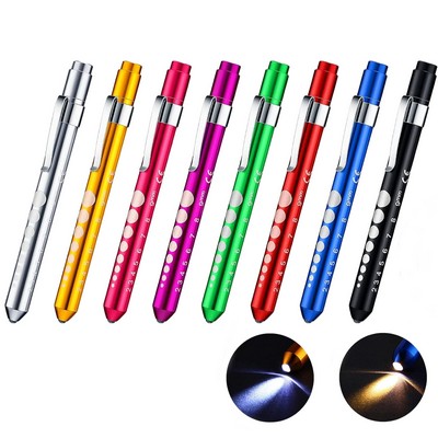 Led Medical Penlight Pupil Gauge Medical Treatment Clickable With Clamp