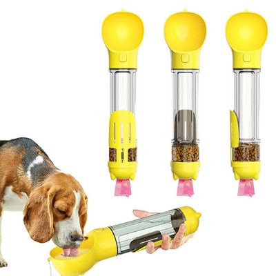 500ML Pet Water Bottle With Food Container And Poop Bag