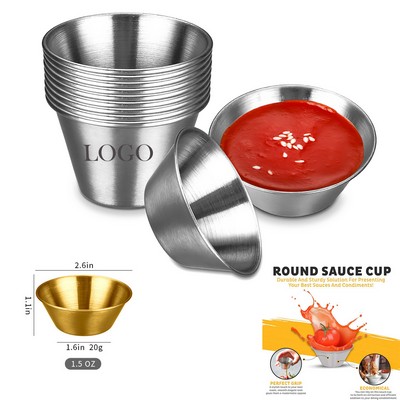 1.5 Oz Stainless Steel Condiment Sauce Cups