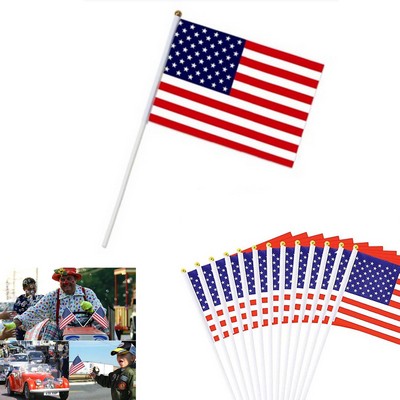 American Handheld Flags With Plastic Stick