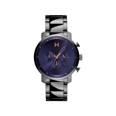 MVMT Chrono Men's Gray IP Steel Watch w/Purple Dial