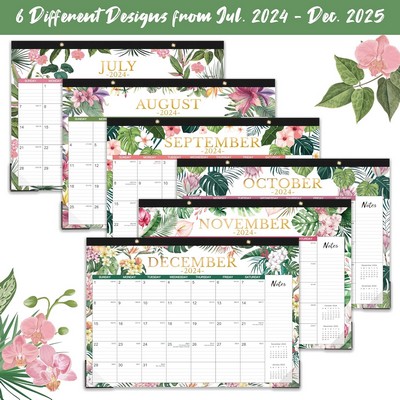 Custom Design Wall Calendar With Corner Protectors, Ruled Blocks-Orchid