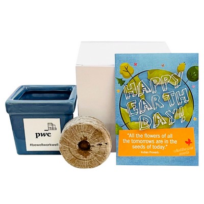 Earth Day Flower Seed Kit in Ceramic Pot