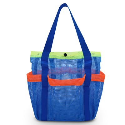 Mesh Tote Bag with Multi-Pockets