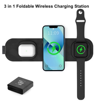 15W Foldable 3-in-1 Wireless Charger Station