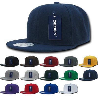 Decky High Profile Six Panel Solid Color Snapback Cap (Lot of 12)