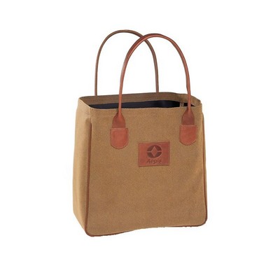 Coors Tote Bag w/Pinched Leather Handles (18 Oz. Dyed Canvas)