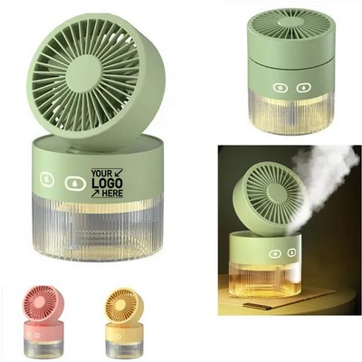 Rechargeable Desk Misting Fan with Nightlight