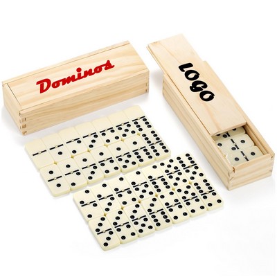 28 pcs Double 6 Domino Tiles Set in Wooden Case