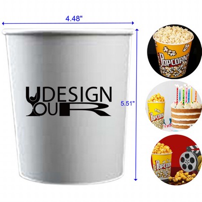 1L Disposable Paper Popcorn Buckets Cups Containers for Movie Nights Carnivals Birthday Parties