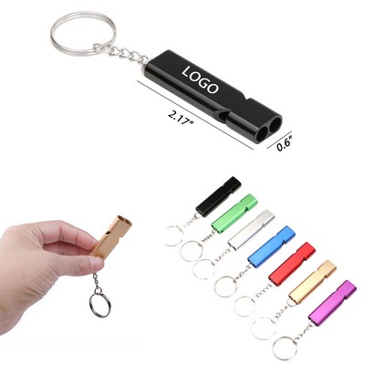 Aluminum High Decibel Whistle Keychain