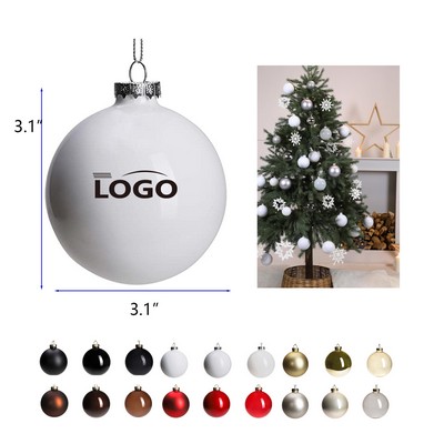 3.15 Inches Hanging Glass Christmas Bauble for Xmas Tree Decoration