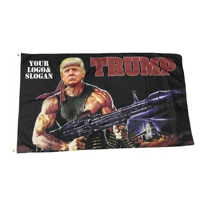 Trump Fighting Hero Flag with Your Slogan