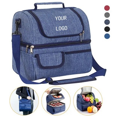 Insulated Lunch Tote Bag Double Deck Cooler