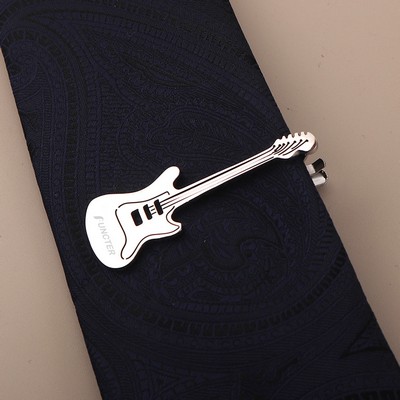 Stainless Steel Guitar Shape Tie Bars for Men