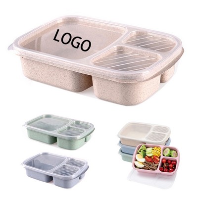 3 Compartments Wheat Straw Bento Lunch Box