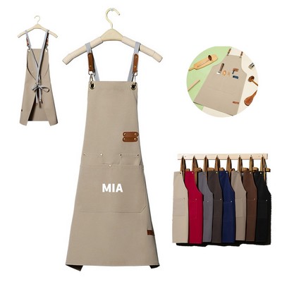 Chef Back Apron For Men Women With Adjustable Straps Large