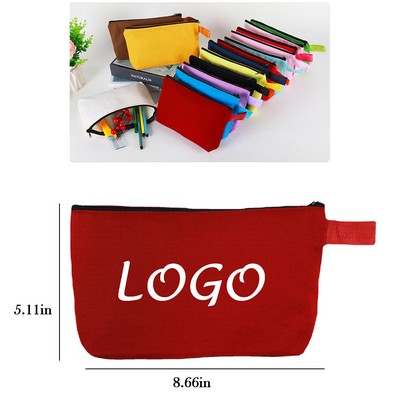 Canvas Pencil Case With Hanging Strap