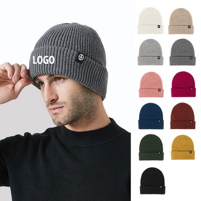 Beanie For Men Soft Knit Cuffed Unisex Beanie