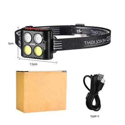 Rechargeable Headlamp LED White Light 6 Modes with Adjustable Elastic Band