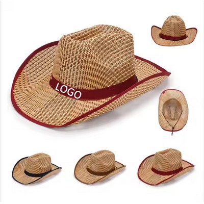 Straw Cowboy Hat With Customizable Band